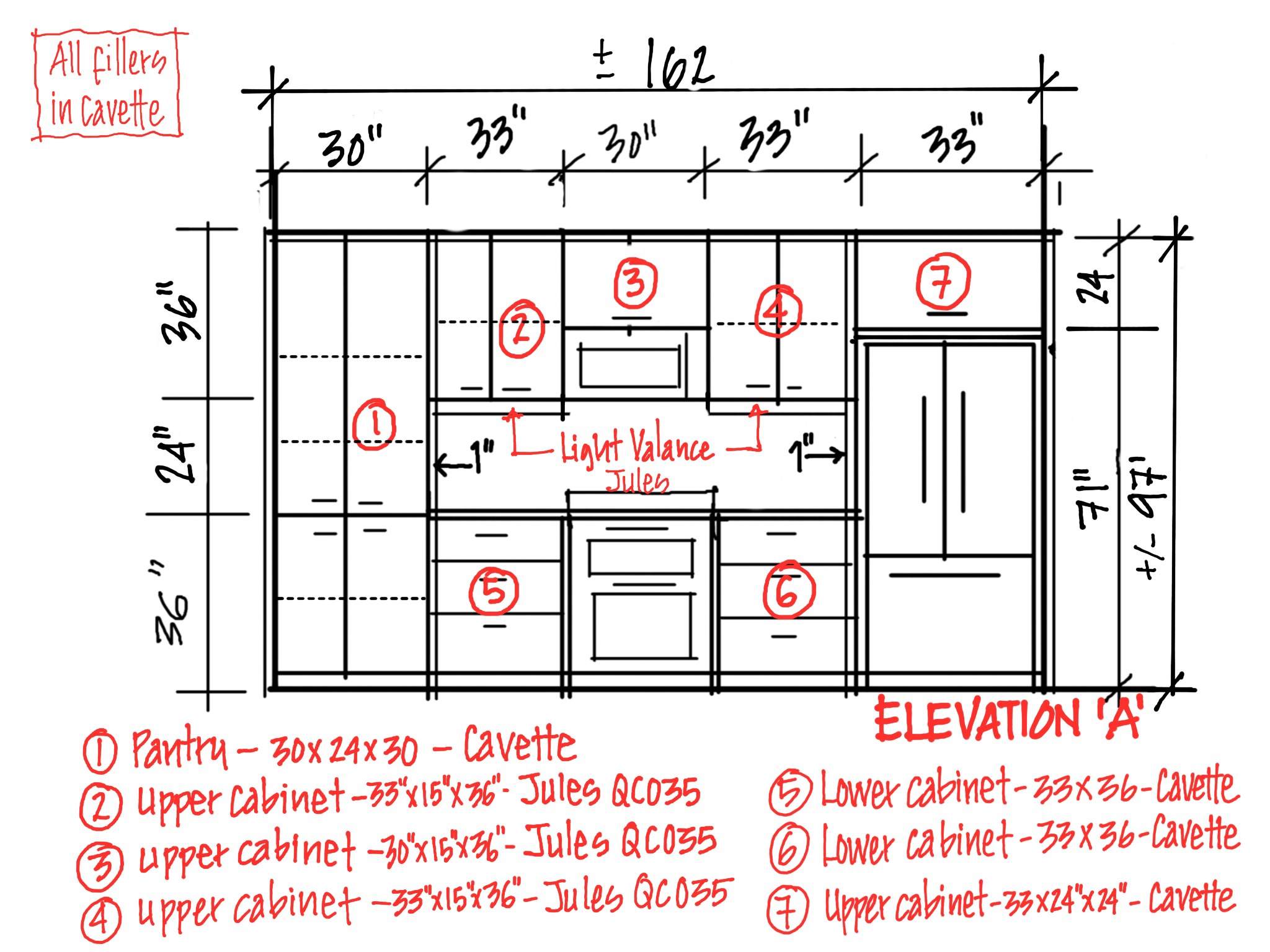 Измерение кухонных шкафов