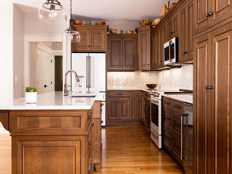 YALIG Высокое качество модульной конструкции дверная панель цвета ореха кухонный шкаф