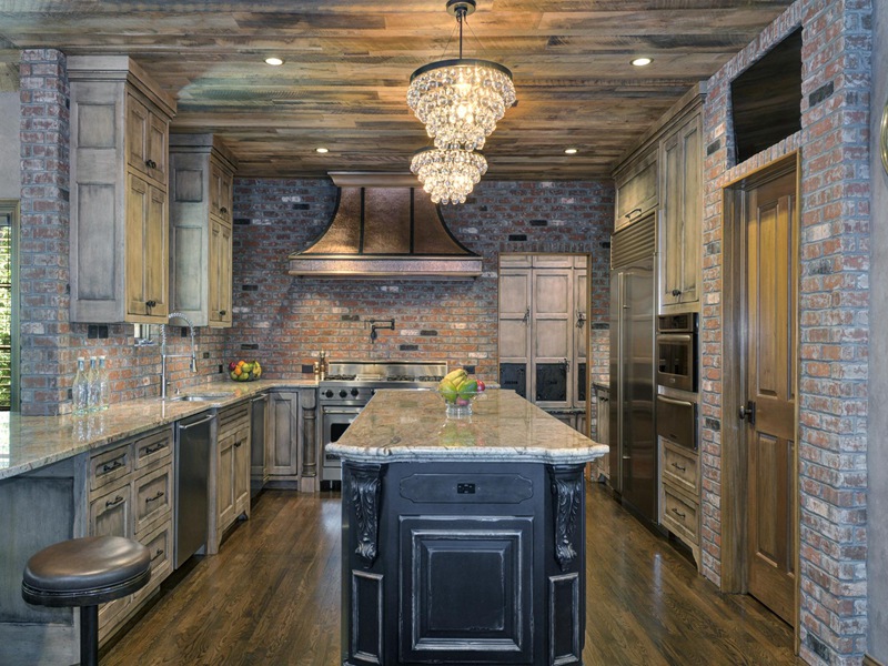 Кухонные шкафы панели твердой древесины деревенского стиля с красивым украшением