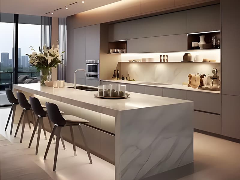 kitchen cabinets with LED light