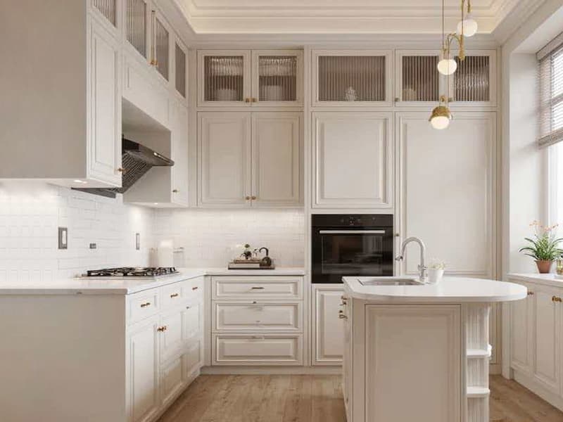 European Style Shaker White Kitchen Cabinet