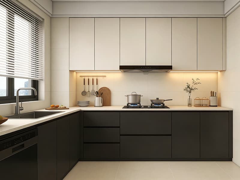 Two-tone kitchen cabinet