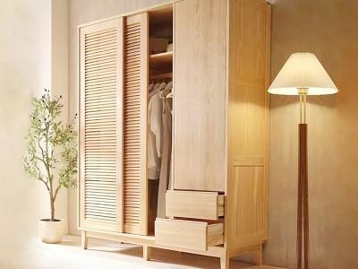 Rustic Japanese Wooden Wardrobe
