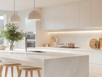 Complete Matte White Kitchen Cabinet Set