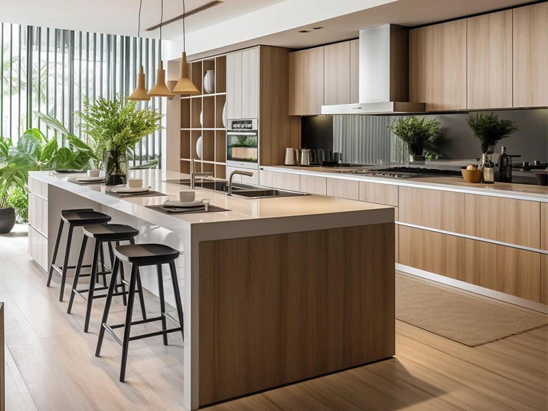 Почему многие люди выбирают кухонные шкафы из шпона?