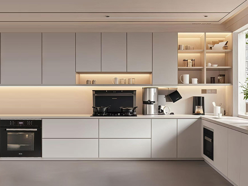 Индивидуальный дизайн, роскошь, практичная организация, логичный интерьер, современный кухонный шкаф